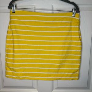 Banana Republic Yellow and White Mini Pencil Skirt Size 8 GUC